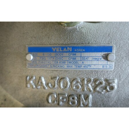 Velan SWING 150 STAINLESS FLANGED 6IN CHECK VALVE F14-0114C-13SX-X399